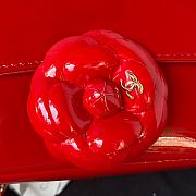 CC Small Flap Bag Patent Calfskin & Gold-Tone Metal Red - 6