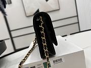 CC Wallet On Chain Pearly Grained Calfskin & Gold-Tone Metal Black - 6