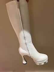 GC Women's Platform Boot Leather White - 5