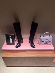 YSL Diane Boots In Grained Leather Black - 6