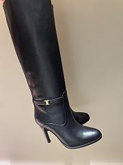 YSL Diane Boots In Grained Leather Black - 3