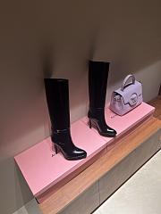 YSL Diane Boots In Glazed Leather Black - 4
