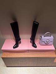 YSL Diane Boots In Glazed Leather Black - 5