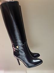YSL Diane Boots In Glazed Leather Black - 3
