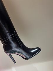 YSL Diane Boots In Glazed Leather Black - 2