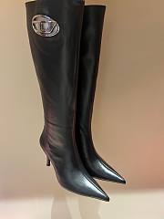 DIESEL D-Venus HBT - Leather Boots With Oval D Plaque Black - 3