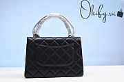 CC Lambskin Quilted Small Trendy CC Handle Bag Black - 5