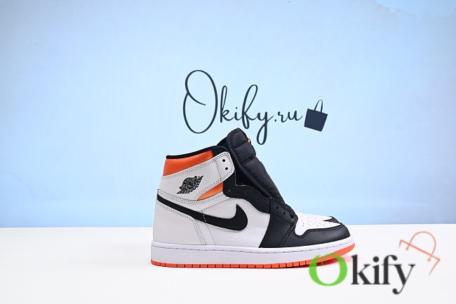 Jordan 1 Retro High Men's Shoes White-Electro Orange-Black - 1