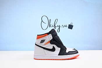 Jordan 1 Retro High Men's Shoes White-Electro Orange-Black