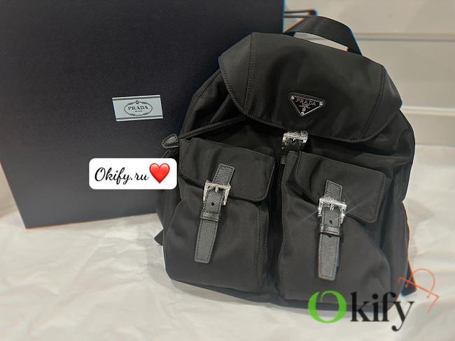 Prada Small Re-Nylon Backpack Black  - 1