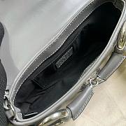 GUCCI Horsebit Chain Small Shoulder Bag Gray Leather - 2
