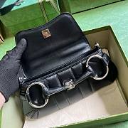 GUCCI Horsebit Chain Small Shoulder Bag Black Leather - 3
