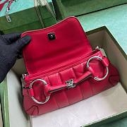 GUCCI Horsebit Chain Small Shoulder Bag Red Leather - 4
