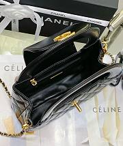 CC Mini Shopping Bag Shiny Aged Calfskin & Gold-Tone Metal Black - 6