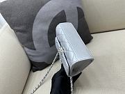 CC Clutch With Chain Lambskin Silver  - 6