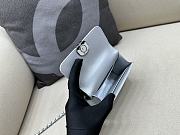 CC Clutch With Chain Lambskin Silver  - 5