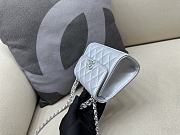 CC Clutch With Chain Lambskin Silver  - 4