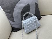 CC Clutch With Chain Lambskin Silver  - 2