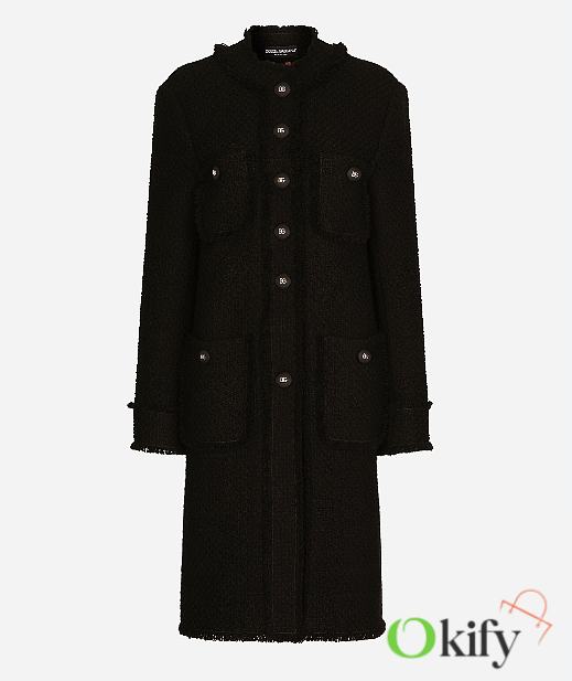 Dolce Gabbana Single-breasted Tweed Coat - 1