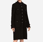 Dolce Gabbana Single-breasted Tweed Coat - 4