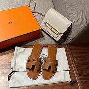 Okify Hermes Oran Box All Brown Granied Leather - 5