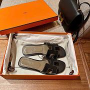 Okify Hermes Oran Box Black Calfskin Leather   - 5