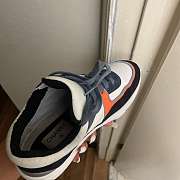 Chanel Nylon Calfskin Suede CC Sneakers “Navy White Orange Black” - 5
