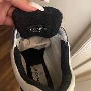 Chanel Nylon Calfskin Suede CC Sneakers “Navy White Orange Black” - 4