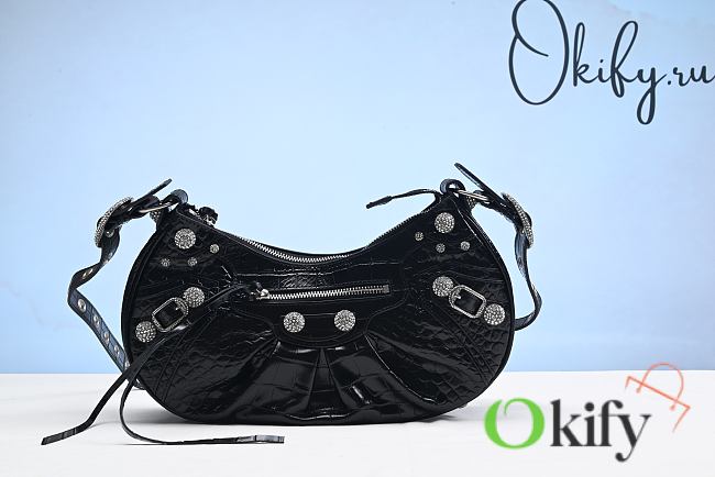 Okify Balenciaga Le Cagole Black Leather Silver Hardware 33cm - 1
