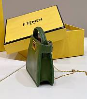 Okify Fendi Women Pico Peekaboo Charm Dark Green Leather Charm - 6