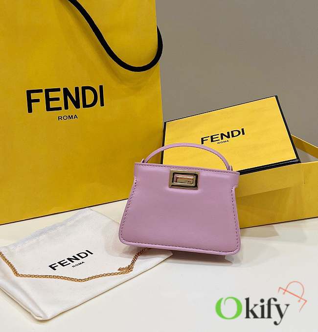 Okify Fendi Women Pico Peekaboo Charm Light Pink Leather Charm - 1