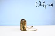  Balenciaga Hourglass Wallet on Chain Crocodile Embossed in Gold - 5