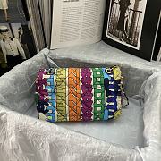 Okify CC Medium Flap Bag Multicolor Rainbow Logo Nylon Light Gold Hardware - 6