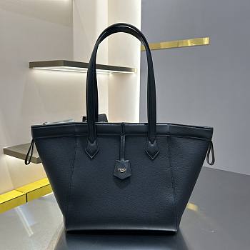 Okify Fendi Origami Medium Black Leather Bag That Can Be Transformed 27cm