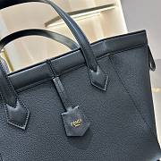 Okify Fendi Origami Medium Black Leather Bag That Can Be Transformed 27cm - 6