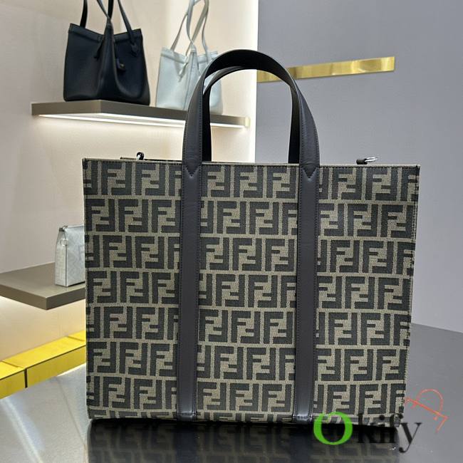 Okify Fendi Shopper FF Jacquard Fabric Bag 41cm - 1