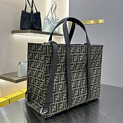 Okify Fendi Shopper FF Jacquard Fabric Bag 41cm - 3
