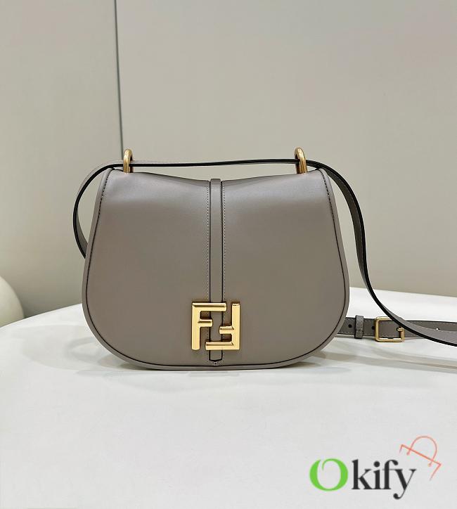 Okify Fendi C’mon Medium Gray Smooth And Full-Grain Leather Bag 25cm - 1