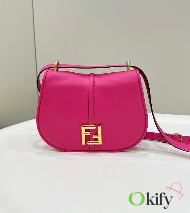 Okify Fendi C’mon Medium Pink Leather Bag 25cm - 1