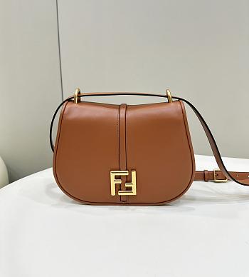Okify Fendi C’mon Medium Brown Leather Bag 25cm