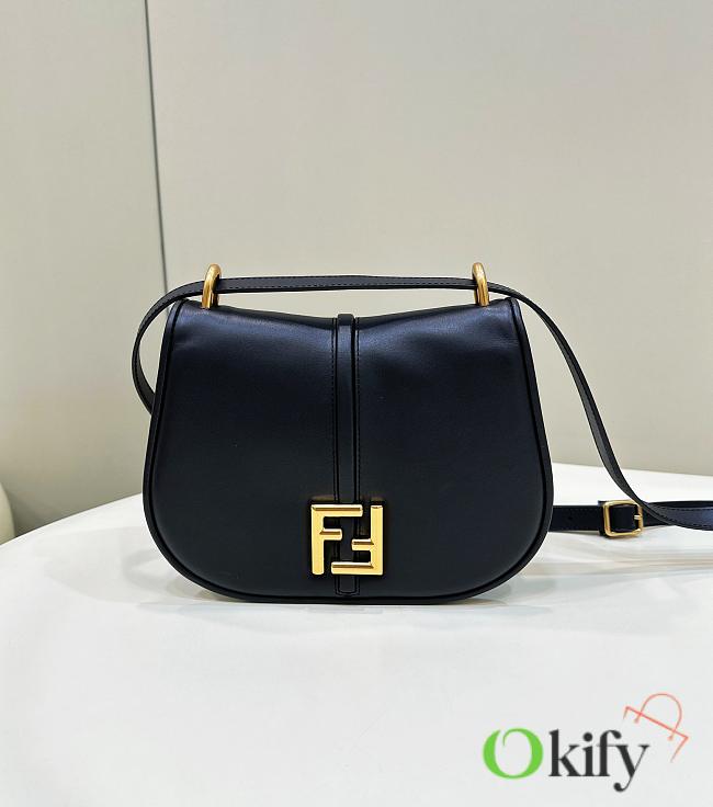 Okify Fendi C’mon Medium Black Leather Bag 25cm - 1
