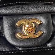Okify CC Mini Flap Bag Lambskin Patent Calfskin & Gold-Tone Metal Black 20cm - 3