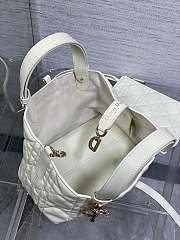Okify Dior Small Toujours Bag White Macrocannage Calfskin 23cm - 4