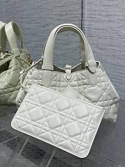Okify Dior Small Toujours Bag White Macrocannage Calfskin 23cm - 3