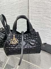 Okify Dior Small Toujours Bag Black Macrocannage Calfskin 23cm - 1