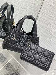 Okify Dior Small Toujours Bag Black Macrocannage Calfskin 23cm - 6