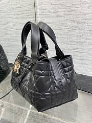 Okify Dior Small Toujours Bag Black Macrocannage Calfskin 23cm - 3