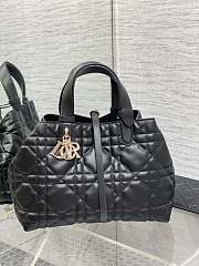 Okify Dior Medium Toujours Bag Black Macrocannage Calfskin 28.5cm - 1