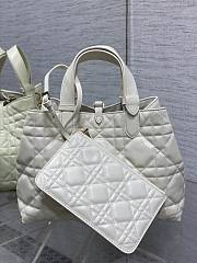 Okify Dior Medium Toujours Bag White Macrocannage Calfskin 28.5cm - 3