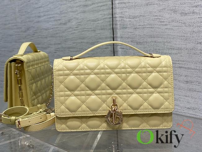 Okify Miss Dior Top Handle Bag Yellow Cannage Lambskin 24cm - 1